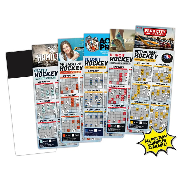 NHL Hockey Schedule Business Card Magnet